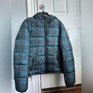 Aeropostale Navy and Green Plaid Jacket